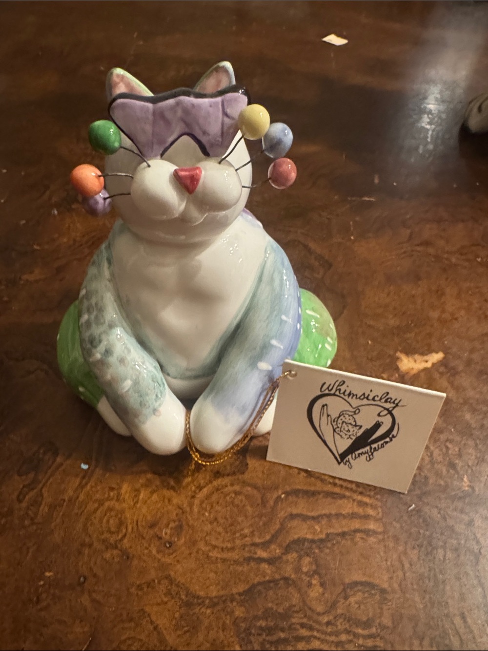 Whimsically by Amy Lacombe cat with ball whiskers & glasses